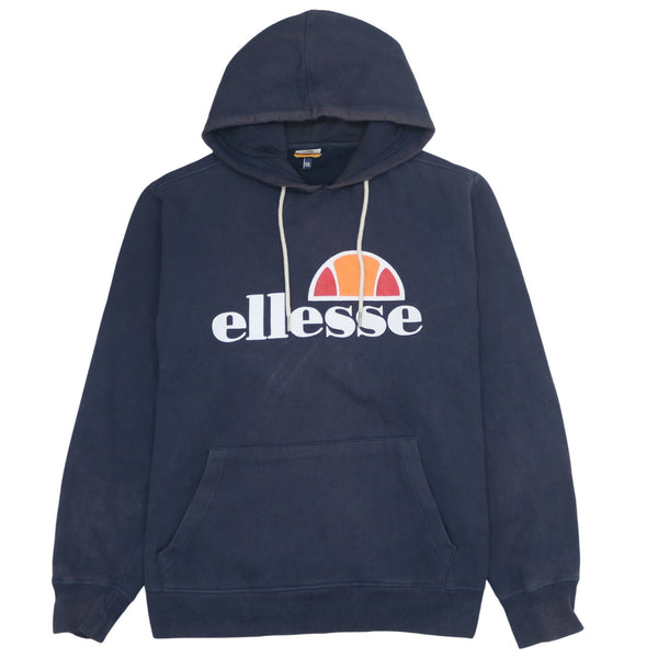 Ellesse 90's Vintage Spellout Navy Blue Hoodie Pullover XXL 2XL