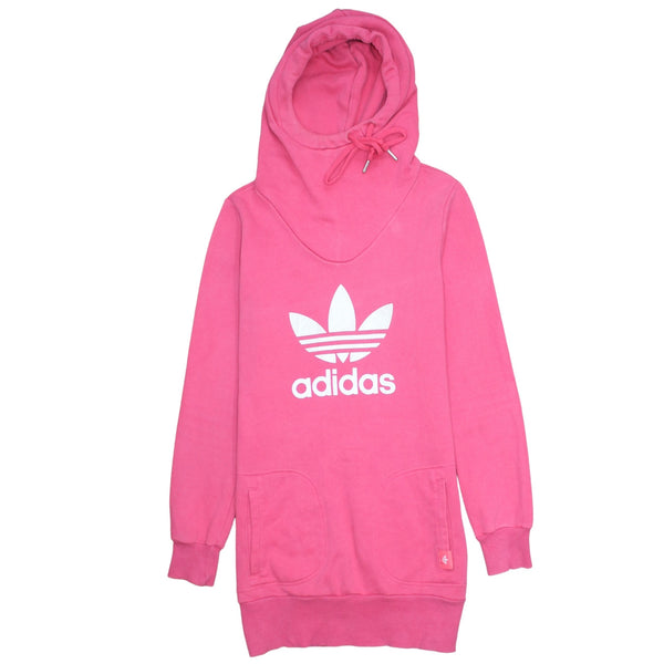 Adidas 90's Spellout Pullover Hoodie Small  Pink