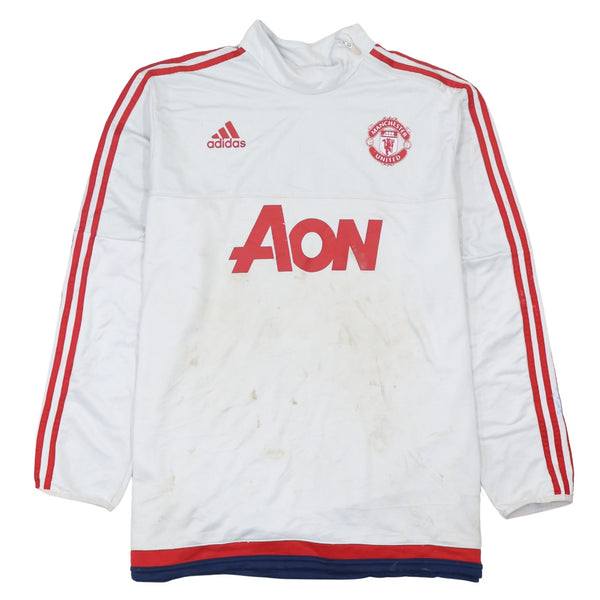 Adidas Vintage 90's Manchester United Quarter Zip Sweatshirt Men's XXLarge White