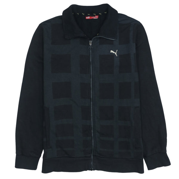 Puma 90's Vintage Black Lightweight Full Zip Sweatshirt Medium