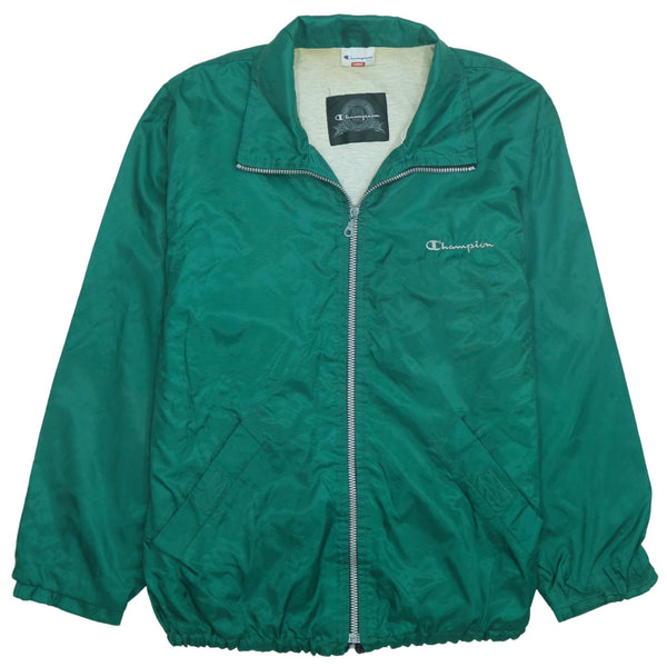 Champion 90's Lightweight Full Zip Up Windbreaker Large Green