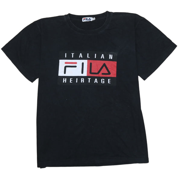 Fila 90's Spellout Short Sleeves T Shirt XXLarge (2XL) Black