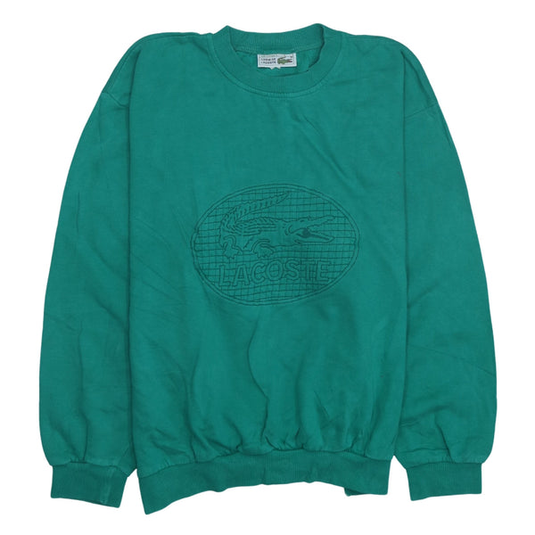 Lacoste 90's Vintage Green Spellout Crew Neck Sweatshirt Size Small