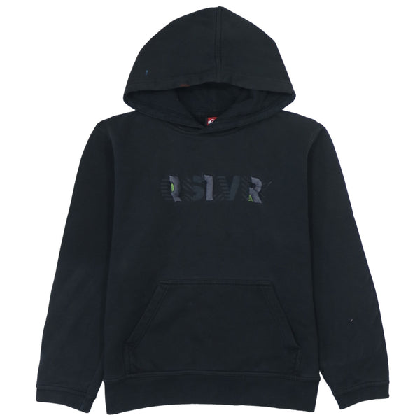 QuikSilver 90's Black Spellout Pullover Hoodie Small