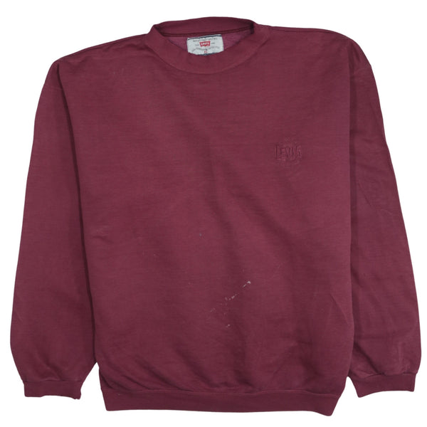 Levi's 90's Lightweight Crew Neck Sweatshirt XLarge Burgundy Red