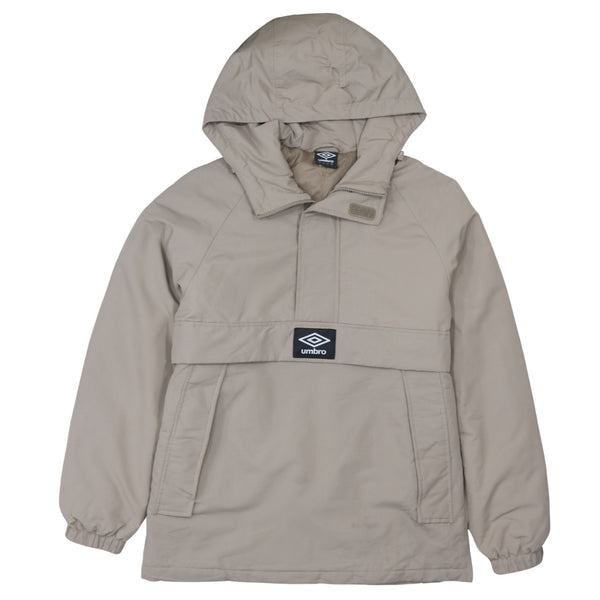 Umbro 90's Hooded Half Zip Windbreaker Small Beige Cream