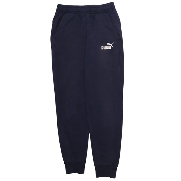 Puma Vintage 90s Joggers Sweatpants Navy Blue Small Elastic Waistband