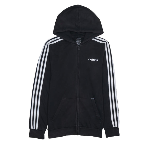 Adidas 90's Spellout Full Zip Up Hoodie Small Black