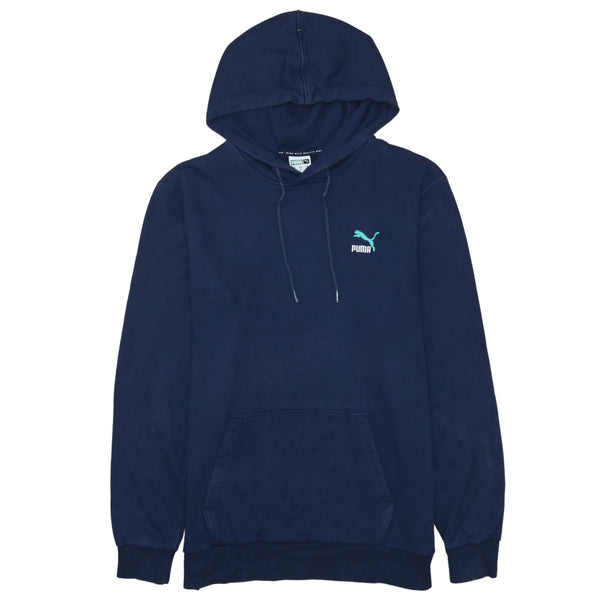 Puma Vintage 90's Navy Blue Medium Drawstring Pullover Hoodie
