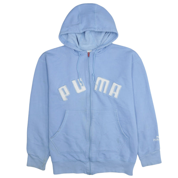 Puma 90's Spellout Full Zip Up Hoodie XLarge Blue