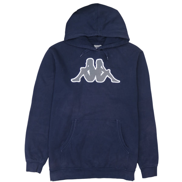 Vintage Kappa 90's Navy Blue Spellout Pullover Hoodie XXLarge (2XL)
