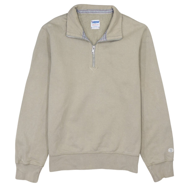 Champion Vintage 90's Beige Cream Quarter Zip Sweatshirt Medium