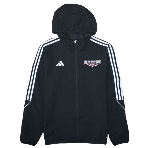 Adidas 90's Striped Sleeve Full Zip Up Windbreaker Large Black