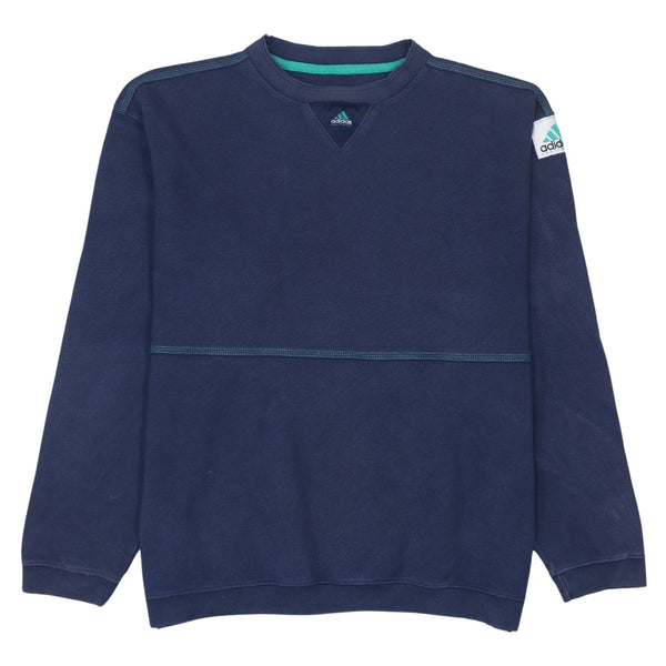 Adidas Vintage 90's Navy Blue Lightweight Crew Neck Sweatshirt XLarge