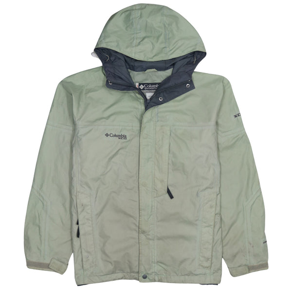Columbia 90's Khaki Green Hooded Windbreaker Large
