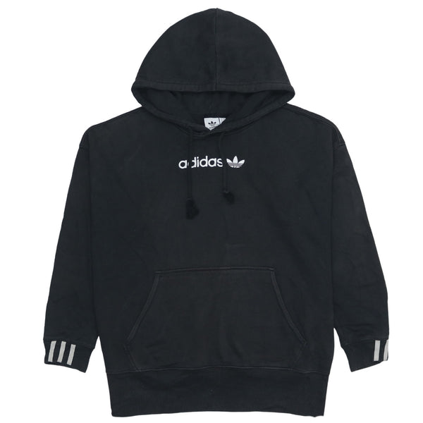 Adidas 1990s Vintage 3 Stripes Black Pullover Hoodie XXXL