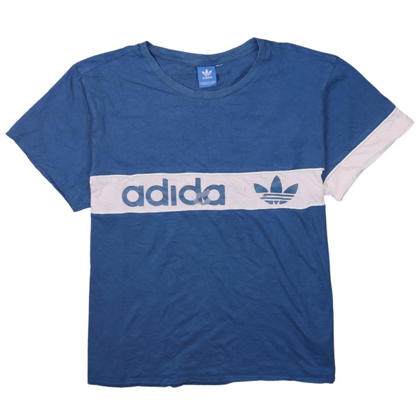 Adidas 90's Spellout Short Sleeves T Shirt XLarge  Blue