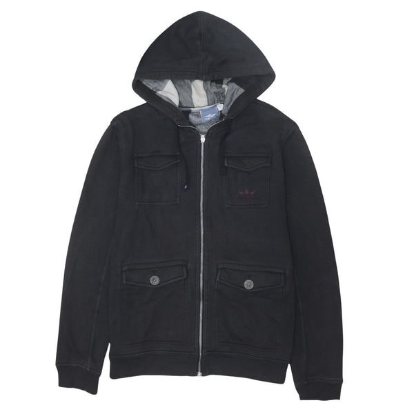 Adidas Vintage 90's Black Full Zip Sportswear Hoodie Men's Large