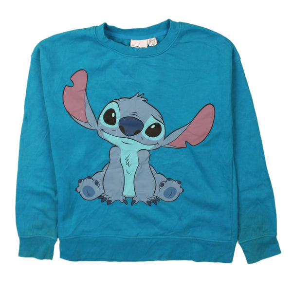 Disney Vintage 90s Stitch Blue Crew Neck Sweatshirt XXSmall Womens