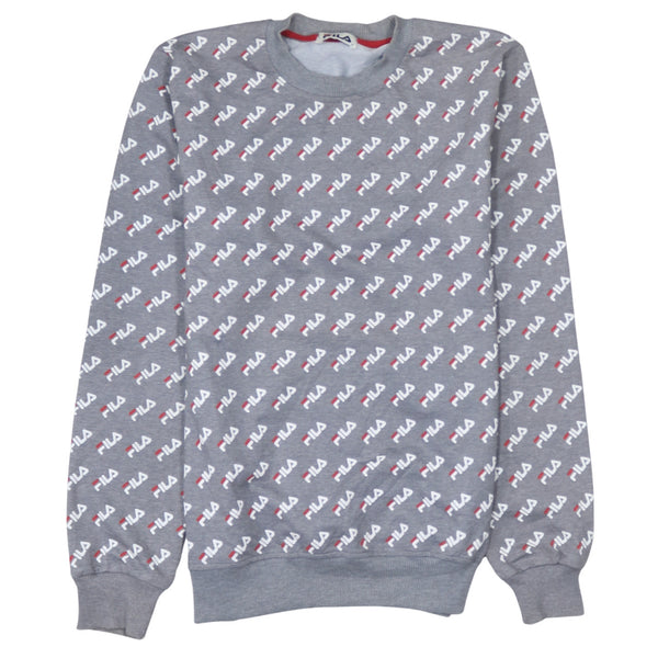 Fila 90's Lightweight Crew Neck Sweatshirt Small Grey