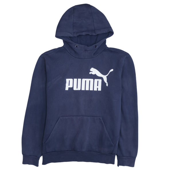 Puma 90's Spellout Pullover Hoodie Small Navy Blue