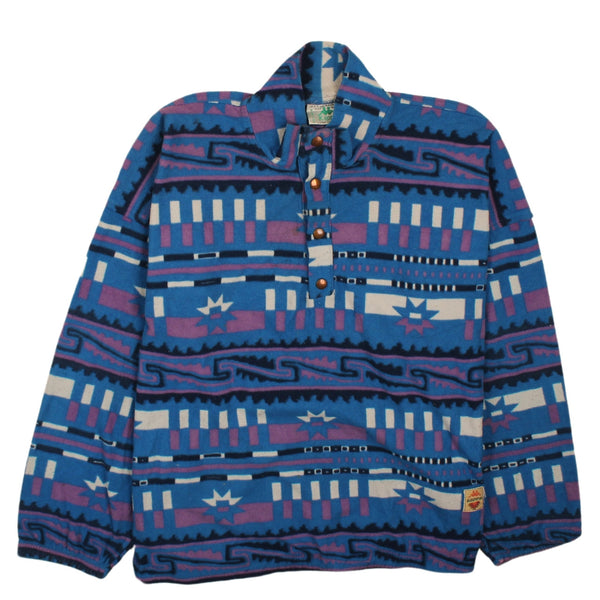 Kappa 90's Hiking Warm Quater Button Fleece Jumper XXLarge (missing sizing label) Blue