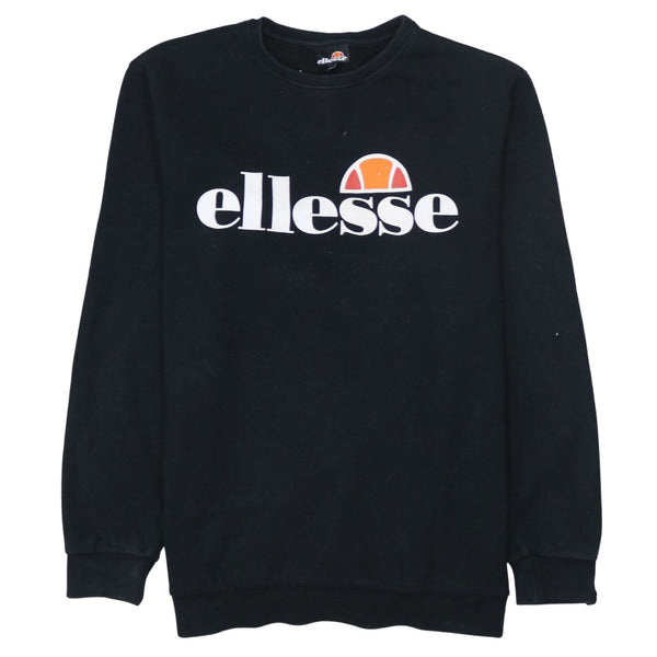 Ellesse 90's Spellout Crew Neck Sweatshirt Medium Black