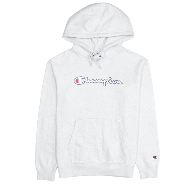 Champion 90's Spellout Pullover Hoodie Small White