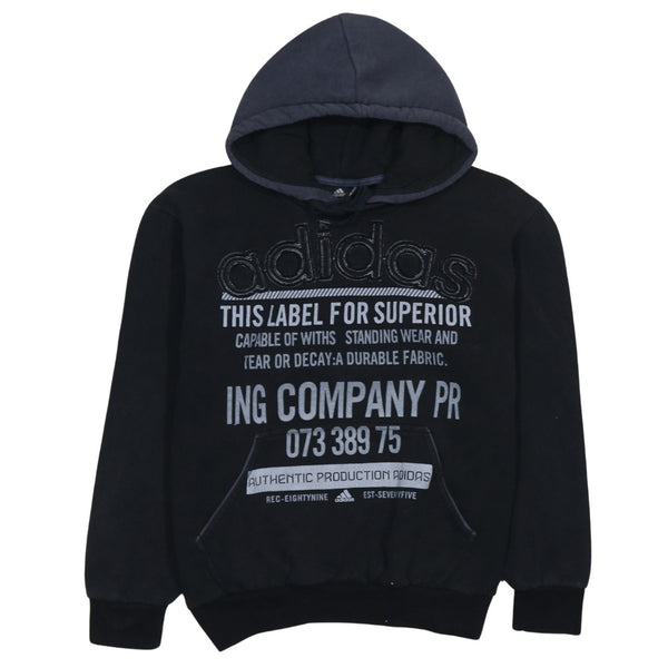 Adidas 90's Spellout Pullover Hoodie Medium Black