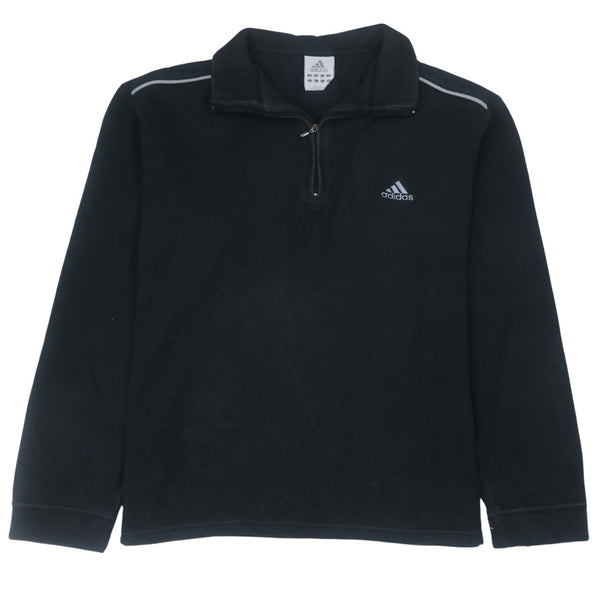 Adidas Vintage 90's Lightweight Quarter Zip Sweatshirt XLarge Black