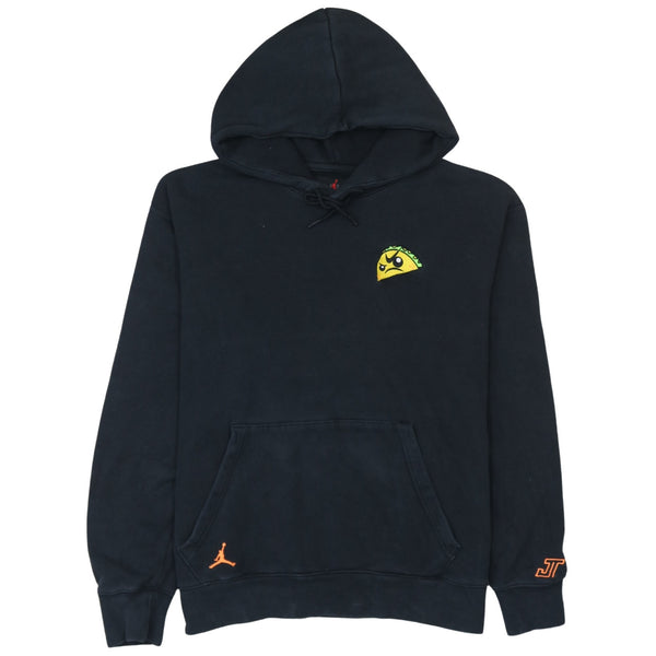 Jordan 90's Drawstring Pockets Pullover Hoodie Medium Black