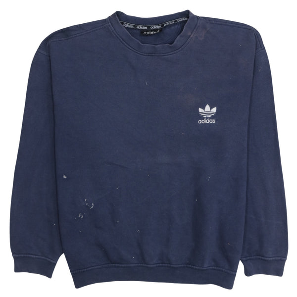 Adidas 90's Lightweight Crew Neck Sweatshirt Large  Navy Blue
