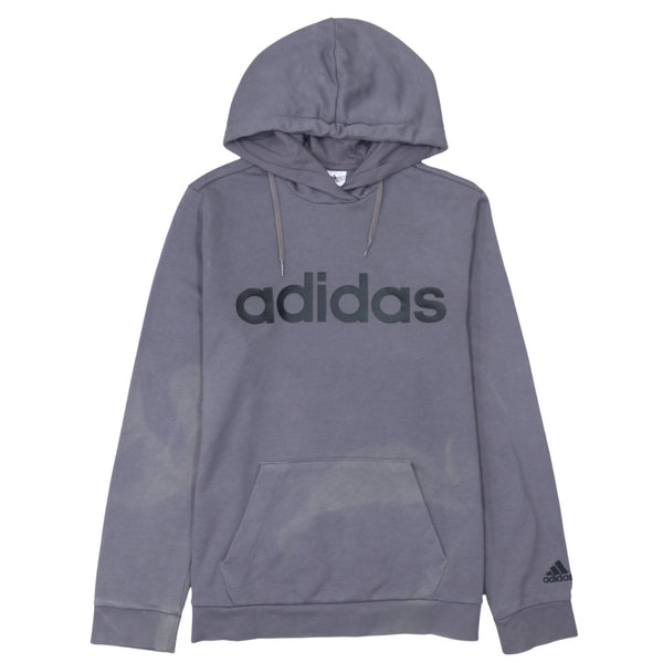 Adidas 90's Spellout Pullover Hoodie Large Grey