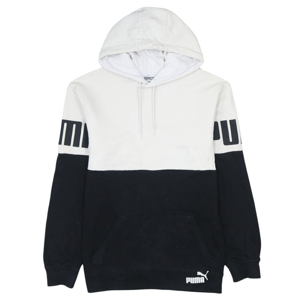Puma 90's Black Drawstring Pullover Hoodie with Pockets - Men's Small