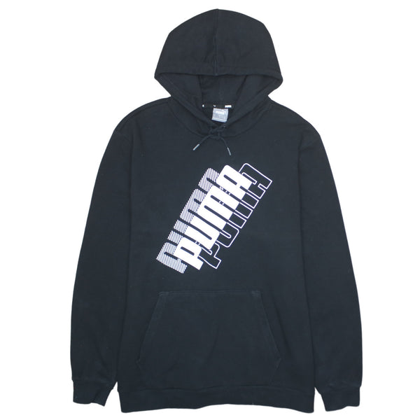Puma Vintage 90's Black Spellout Pullover Hoodie XLarge