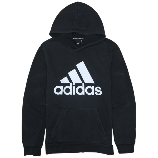 Adidas Vintage 90's Black Spellout Pullover Hoodie S