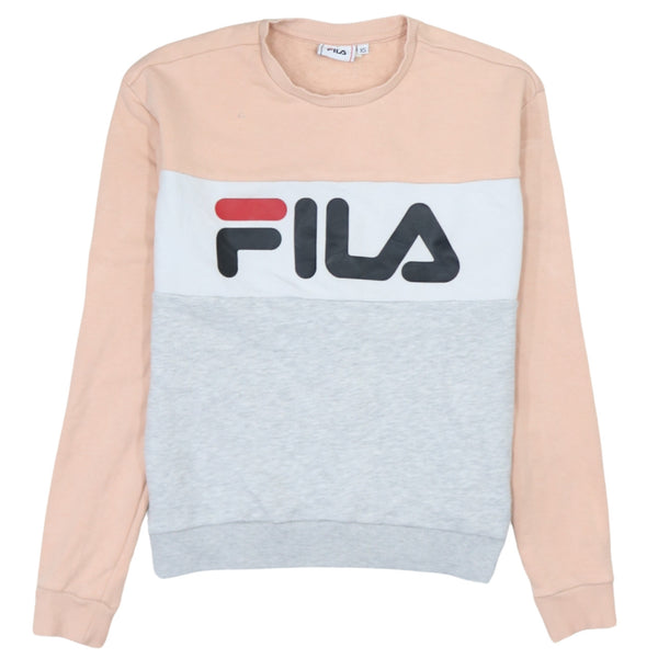 Fila 90's Grey Spellout Crew Neck Sweatshirt XSmall