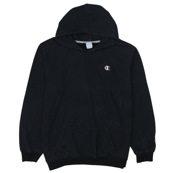 Champion 90's Drawstring Pockets Pullover Hoodie XLarge Black