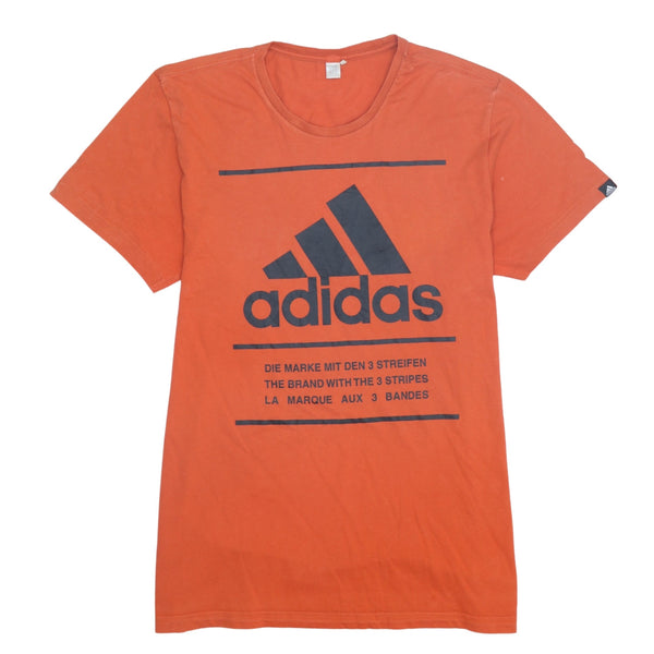 Adidas 90's Spellout Short Sleeves T Shirt Large  Orange