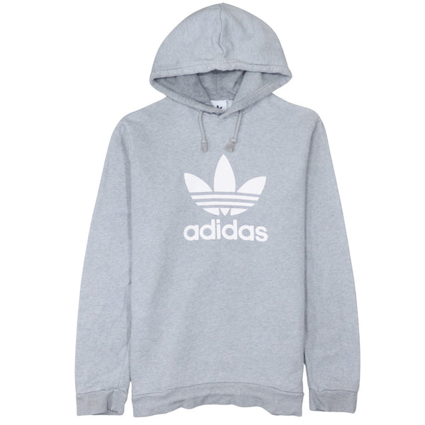 Adidas 90's Spellout Pullover Hoodie Large Grey