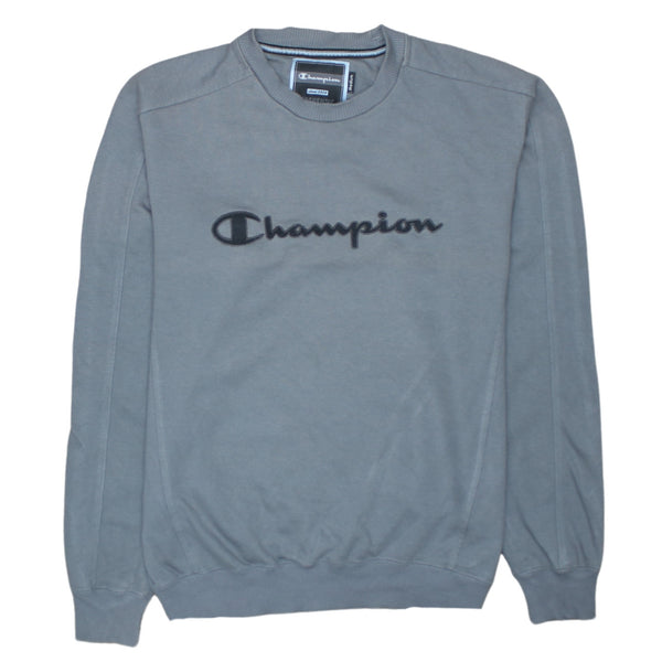 Vintage Champion 90's Grey Spellout Crew Neck Sweatshirt Men's Medium