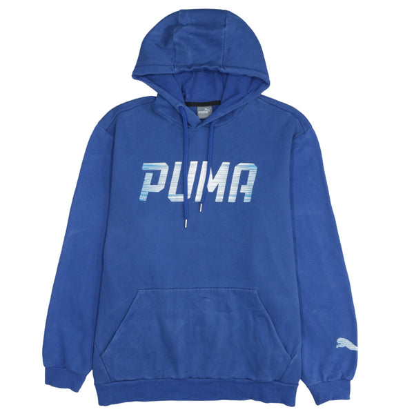 Puma 90's Spellout Blue Pullover Hoodie Men’s XXLarge 2XL Vintage
