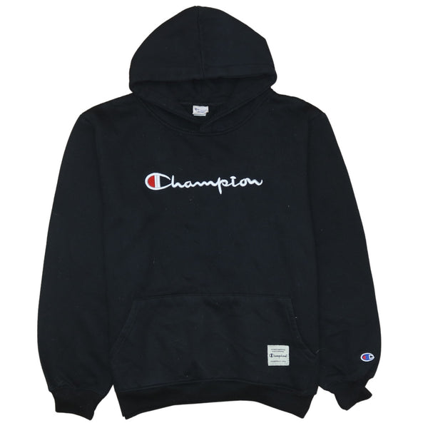 Vintage Champion 90's Black Spellout Pullover Hoodie Women's Large