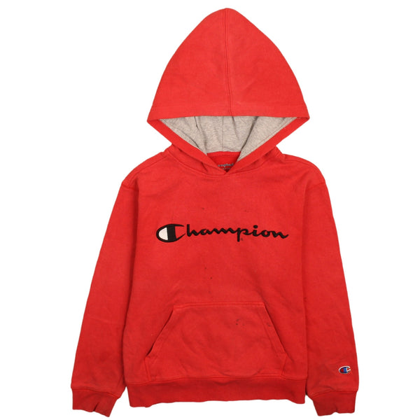 Champion Vintage 90's Red Spellout Pullover Hoodie, Medium, Retro Style