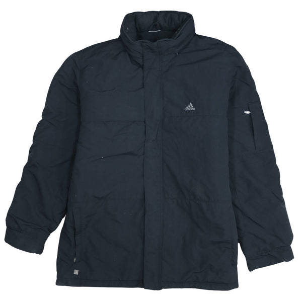 Adidas Vintage 90s Black Windbreaker XXLarge Lightweight Full Zip