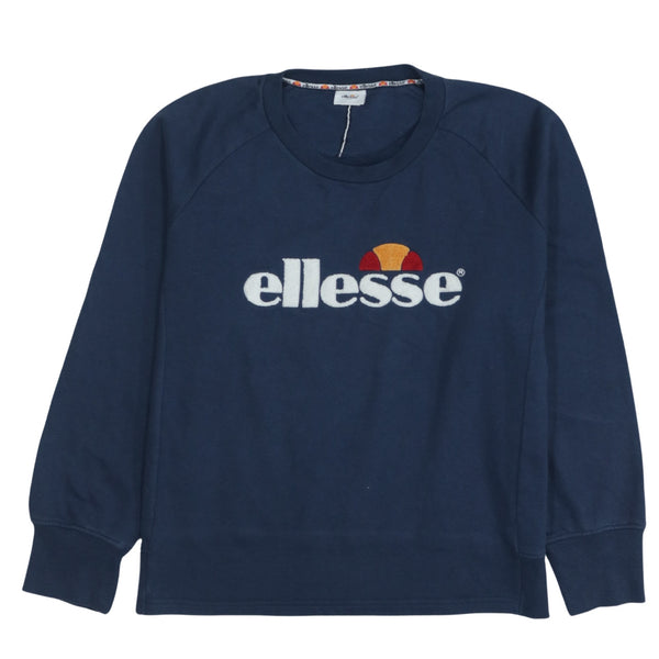 Vintage Ellesse 90's Spellout Crew Neck Sweatshirt XLarge Navy Blue