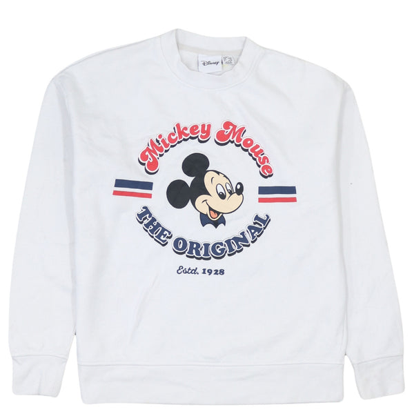 Vintage Disney 90's Mickey Mouse Crew Neck Sweatshirt XXSmall White