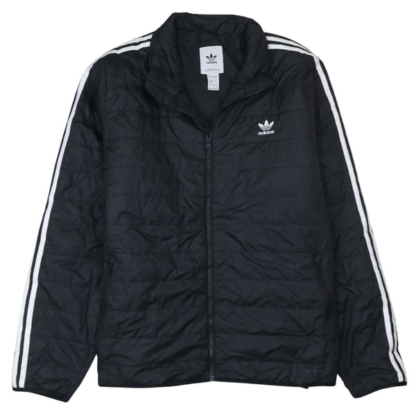 Adidas 90's Striped Sleeve Full Zip Up Windbreaker XLarge  Black