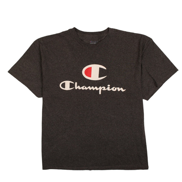 Champion 90's Spellout Short Sleeves T Shirt XLarge Grey