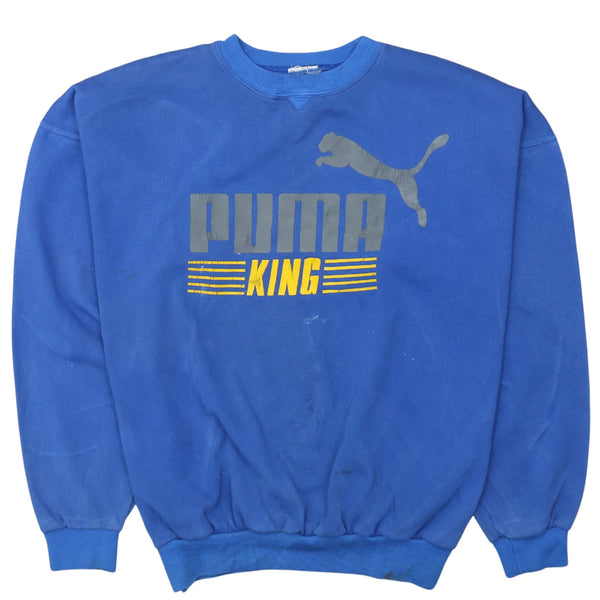 Puma 90's Spellout Crew Neck Sweatshirt XXXLarge Blue Retro